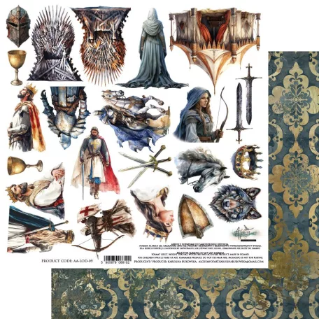 Alchemy of Art Kivágóív 12" (30 cm) The Legends Of The Dragons  Art Alchemy Double-sided paper (1 ív)