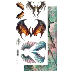   Alchemy of Art Kivágóív 6"X12" (15x30 cm) The Legends Of The Dragons Dragons Double-sided paper (1 ív)