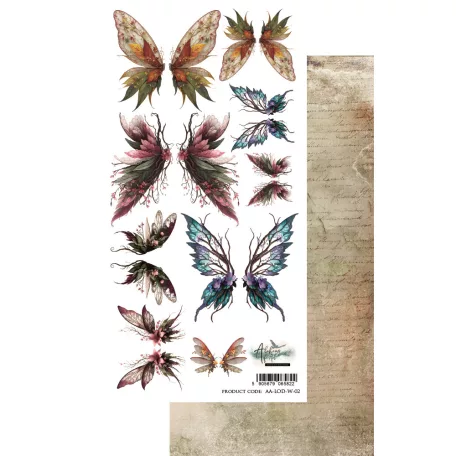 Alchemy of Art Kivágóív 6"X12" (15x30 cm) The Legends Of The Dragons Butterflies Double-sided paper (1 ív)
