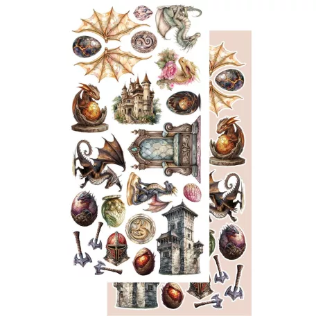 Alchemy of Art Kivágóív 6"x12" (15cm x 30 cm) The Legends Of The Dragons Extras to Cut Set (1 csomag)