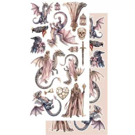 Alchemy of Art Kivágóív 6"x12" (15cm x 30 cm) The Legends Of The Dragons Extras to Cut Set (1 csomag)