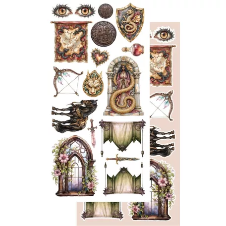 Alchemy of Art Kivágóív 6"x12" (15cm x 30 cm) The Legends Of The Dragons Extras to Cut Set (1 csomag)