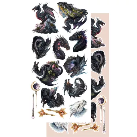 Alchemy of Art Kivágóív 6"x12" (15cm x 30 cm) The Legends Of The Dragons Extras to Cut Set (1 csomag)