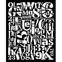   Stamperia Furry Friends Vastag stencil 20x25cm Numbers and Letters Pattern Thick Stencil  (1 db)