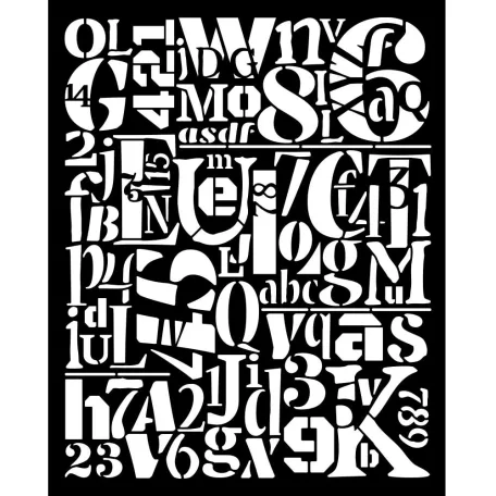 Stamperia Furry Friends Vastag stencil 20x25cm Numbers and Letters Pattern Thick Stencil  (1 db)
