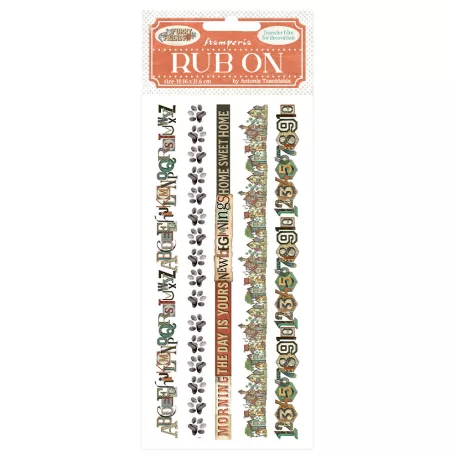 Stamperia Furry Friends Kaparós matrica  Stripes Rub-On (1 ív)