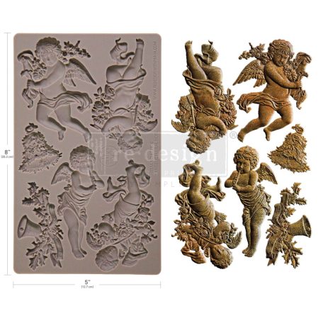 Redesign with Prima Angelic Floral Noel Öntőforma 5″X8″ Décor Mould (1 db)