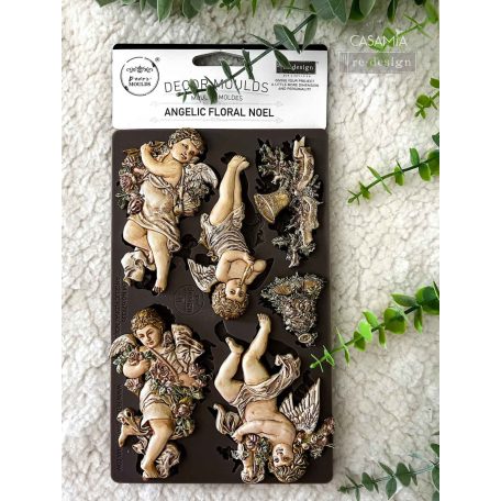 Redesign with Prima Angelic Floral Noel Öntőforma 5″X8″ Décor Mould (1 db)