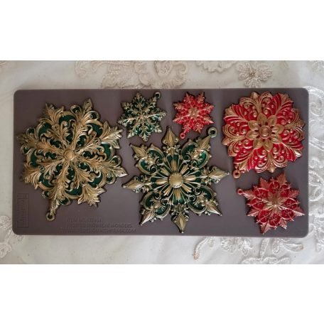 Redesign with Prima Frosted Snowflake Wonders Öntőforma 5″X10″ (12,7x25,4cm) Décor Mould (1 db)