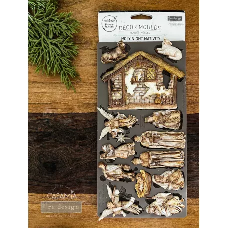 Redesign with Prima Holy Night Nativity Öntőforma 5″X10″ (12,7x25,4cm) Décor Mould (1 db)