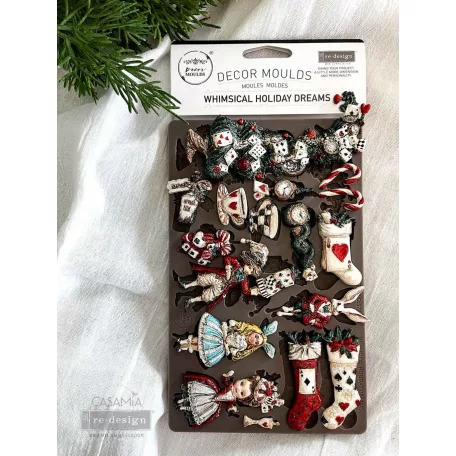 Redesign with Prima Whimsical Holiday Dreams Öntőforma 5″X8″ (20,32x12,7cm) Décor Mould (1 db)