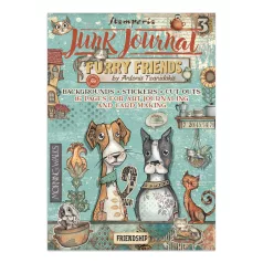   Stamperia Furry Friends  Junk Journal Stickers, Cut-Outs, Backgrounds (1 csomag)