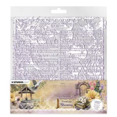   Acetát lap 8" (20 cm) Studio Light Growing & Blooming Acetate Sheets Dark Purple & White (6 ív)