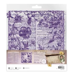   Acetát lap 8" (20 cm) Studio Light Growing & Blooming Acetate Sheets Dark Purple & White (6 ív)