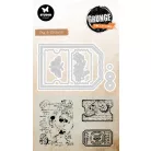 Studio Light Tag & Tickets Vágósablon bélyegzővel Grunge Stamp & Dies (1 csomag)