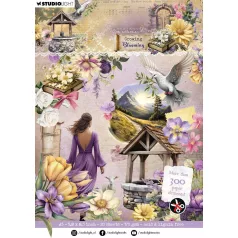   Kivágatok A6 Studio Light Growing & Blooming Elements Paper Pad (20 ív)