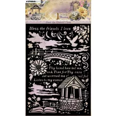   Stencil A5 Studio Light Growing & Blooming Mask Bless The Friends I Love (1 db)