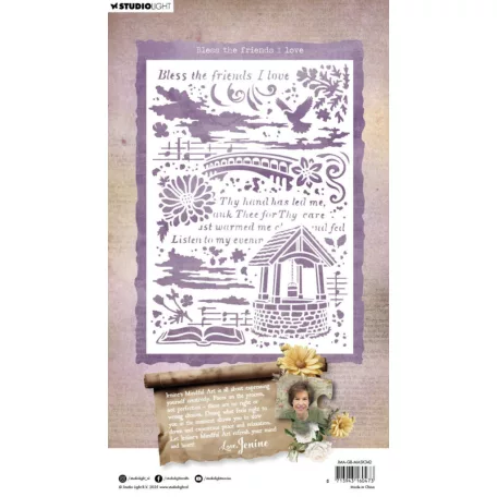 Stencil A5 Studio Light Growing & Blooming Mask Bless The Friends I Love (1 db)