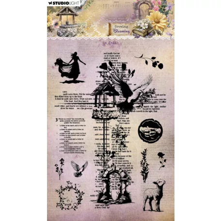 Szilikonbélyegző  Studio Light Growing & Blooming Clear Stamp In Faith (1 csomag)