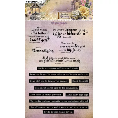 Szilikonbélyegző  Studio Light Growing & Blooming Clear Stamp Ter Bemoediging (1 csomag)