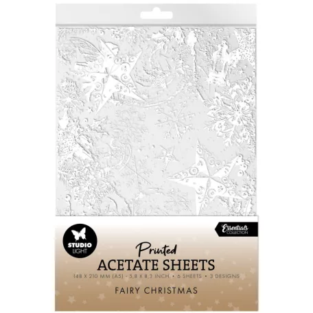 Acetát lap A5 Studio Light Growing & Blooming Fairy Christmas A5 Christmas Acetate Sheets (6 ív)