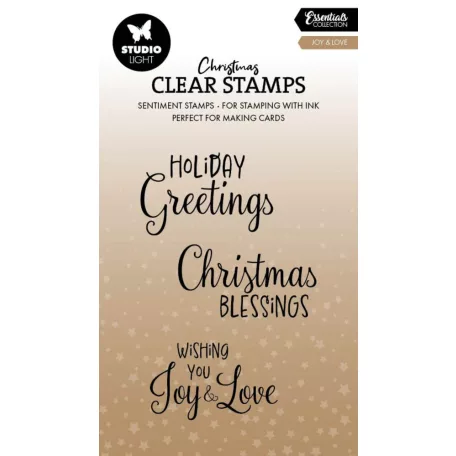 Szilikonbélyegző Studio Light Joy & Love Christmas Clear Stamp (1 csomag)