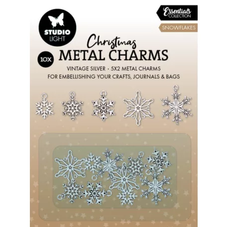 Fém medál Studio Light Snowflakes Essentials Metal Charms (1 csomag)