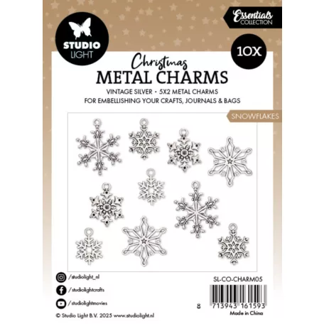 Fém medál Studio Light Snowflakes Essentials Metal Charms (1 csomag)