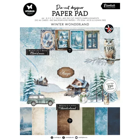 Papírkészlet A4 Studio Light  Essentials Die-cut Paper Pad Winter Wonderland (28 lap)
