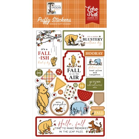 Echo Park Winnie The Pooh Autumn Pufi matrica Puffy Stickers (1 ív)
