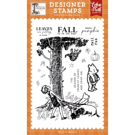 Echo Park Winnie The Pooh Autumn Szilikonbélyegző Crunchy Leaves and Crisp Air Clear Stamps (1 db)