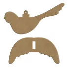 MDF dekoráció 13x11 cm 3D madár - AladinE Wood decoration (1 db)