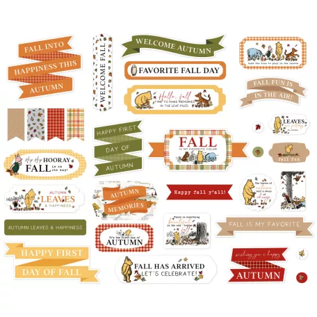 Echo Park Winnie The Pooh Autumn Kivágatok Titles & Phrases (1 csomag)