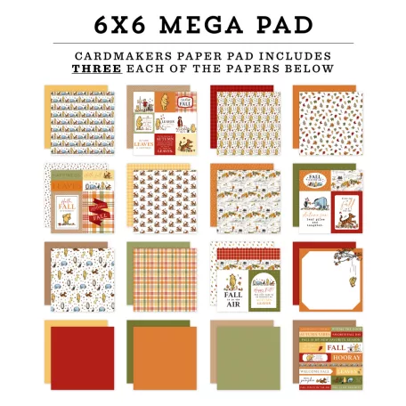 Echo Park Winnie The Pooh Autumn Scrapbook papírkészlet 6" (15 cm) Paper Pack (48 lap)