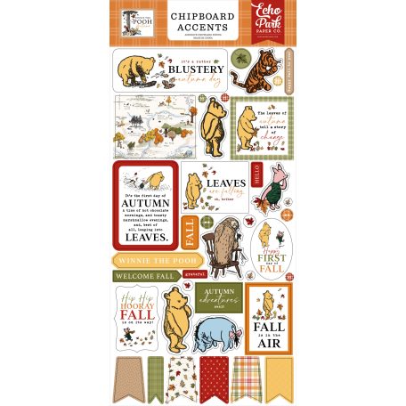 Echo Park Winnie The Pooh Autumn Chipboard 6"X12" Chipboard Accents (1 ív)