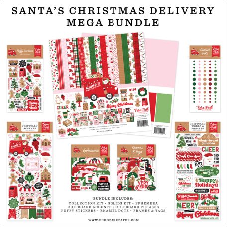 Echo Park Santa's Christmas Delivery Scrapbook alkotócsomag 12" (30 cm) Mega Bundle (1 csomag)