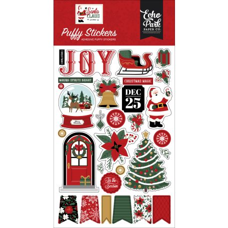 Echo Park Santa Claus Pufi matrica Puffy Stickers (1 ív)
