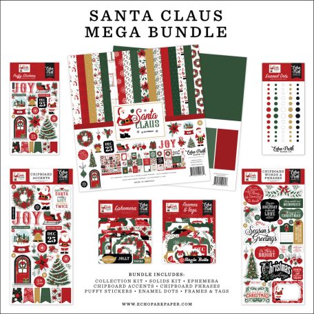 Echo Park Santa Claus Scrapbook alkotócsomag 12" (30 cm) Mega Bundle (1 csomag)