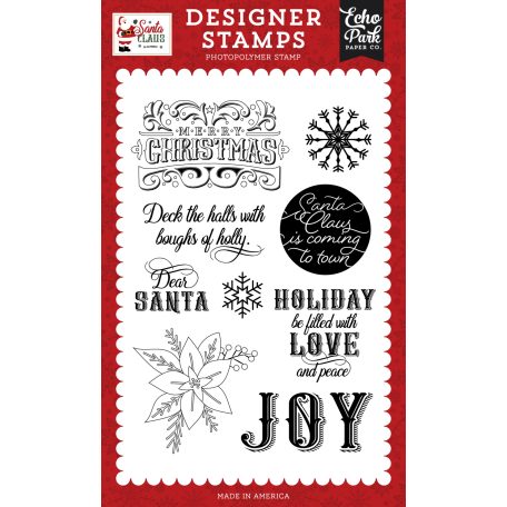 Echo Park Santa Claus Szilikonbélyegző Filled With Love And Peace Clear Stamps (1 db)