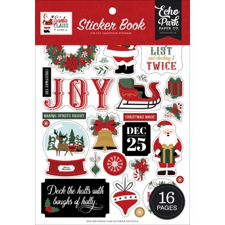 Echo Park Santa Claus Matrica készlet Sticker Book (16 ív)