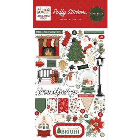 Carta Bella Christmas Village Pufi matrica Puffy Stickers (1 ív)