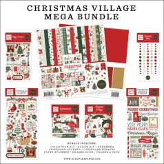   Carta Bella Christmas Village Scrapbook alkotócsomag 12" (30 cm) Mega Bundle (1 csomag)