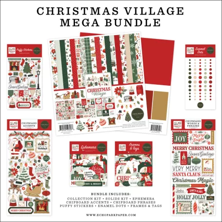 Carta Bella Christmas Village Scrapbook alkotócsomag 12" (30 cm) Mega Bundle (1 csomag)