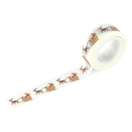 Carta Bella Christmas Village Dekorációs ragasztószalag Santa's Sleigh And Reindeer Washi Tape (1 db)