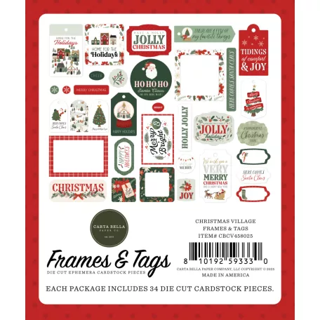 Carta Bella Christmas Village Kivágatok Frames & Tags (1 csomag)