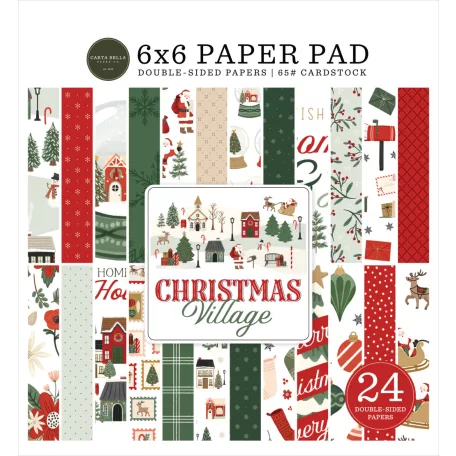 Carta Bella Christmas Village Scrapbook papírkészlet 6" (15 cm) Paper Pack (24 lap)