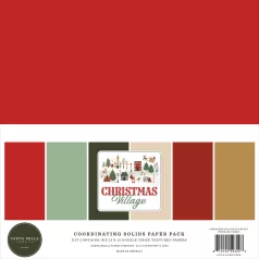   Carta Bella Christmas Village Papírkészlet 12" (30 cm) Coordinating Solids Paper Pack (6 lap)