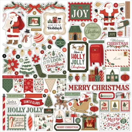 Carta Bella Christmas Village Matrica 12" (30 cm) Cardstock Stickers (1 ív)