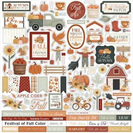 Carta Bella It's Autumn Matrica 12" (30 cm) Cardstock Stickers (1 ív)