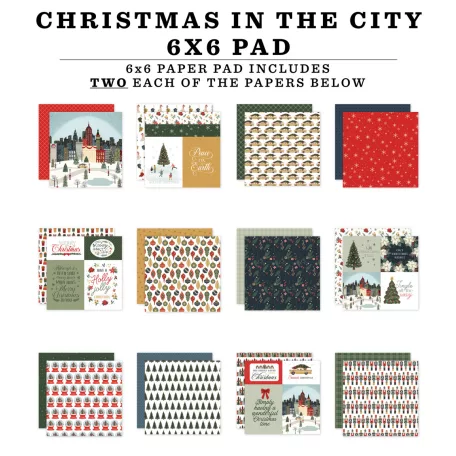 Carta Bella Christmas In The City Scrapbook papírkészlet 6" (15 cm) Paper Pack (24 lap)